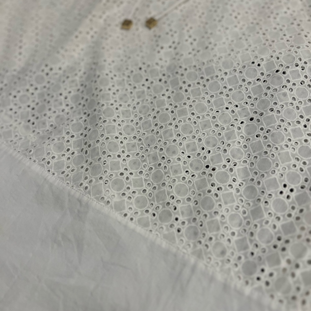Tory Burch Soraya White Eyelet Tunic Cover Up Drawstring Resort Beach Top - Picture 4 of 11